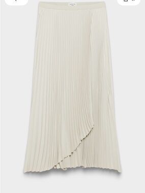 Babaton Pleated Midi Skirt in Light Cream
